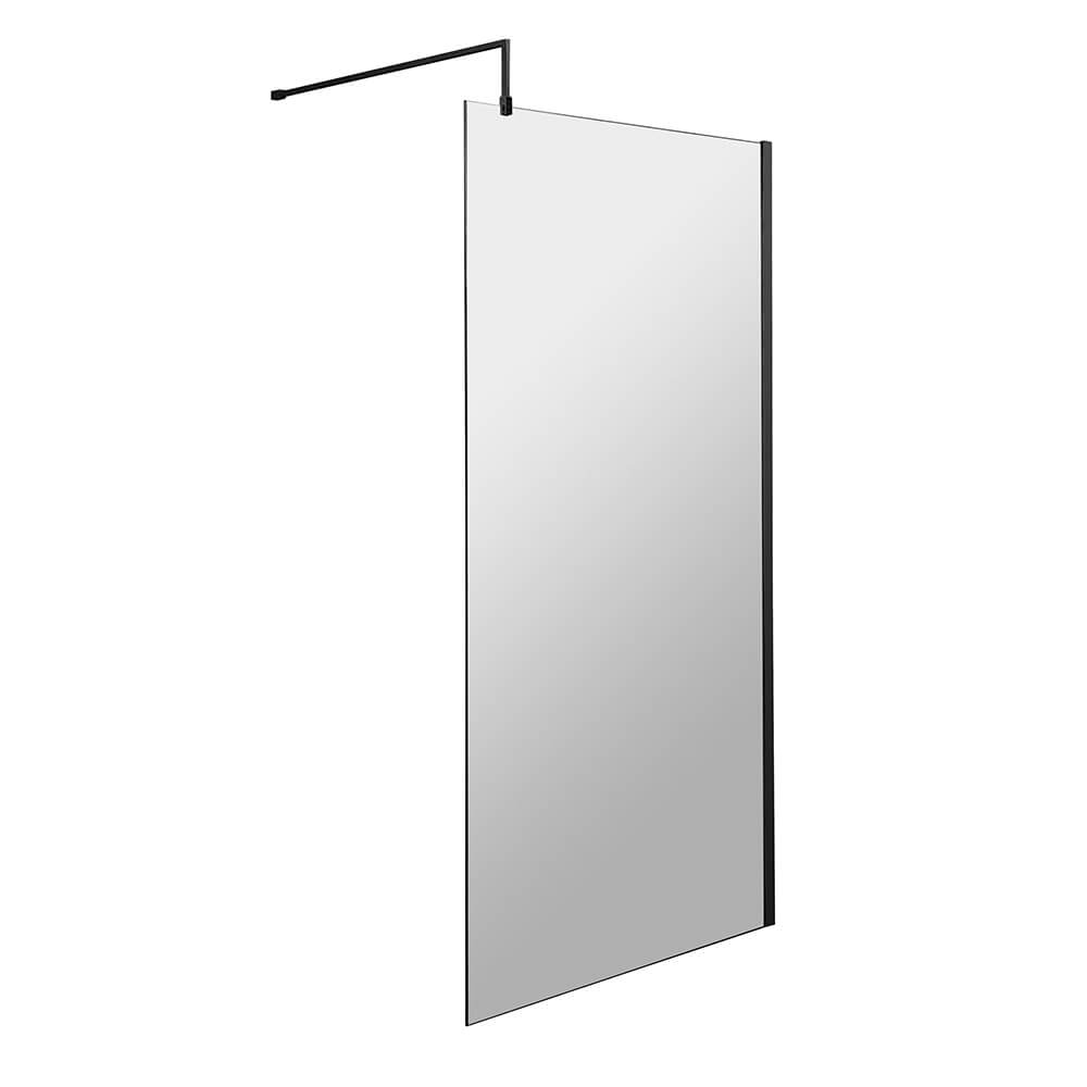 Vellamo City 8mm Matt Black Easy Clean Walk In Shower Panel