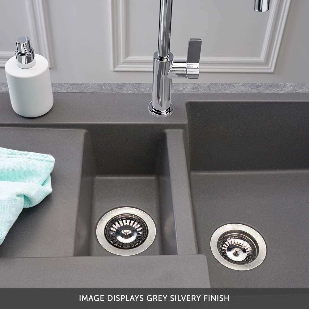 Reginox Amsterdam 1.5 Bowl Granite Composite Kitchen Sink & Waste Kit with Reversible Drainer - 1000 x 500mm