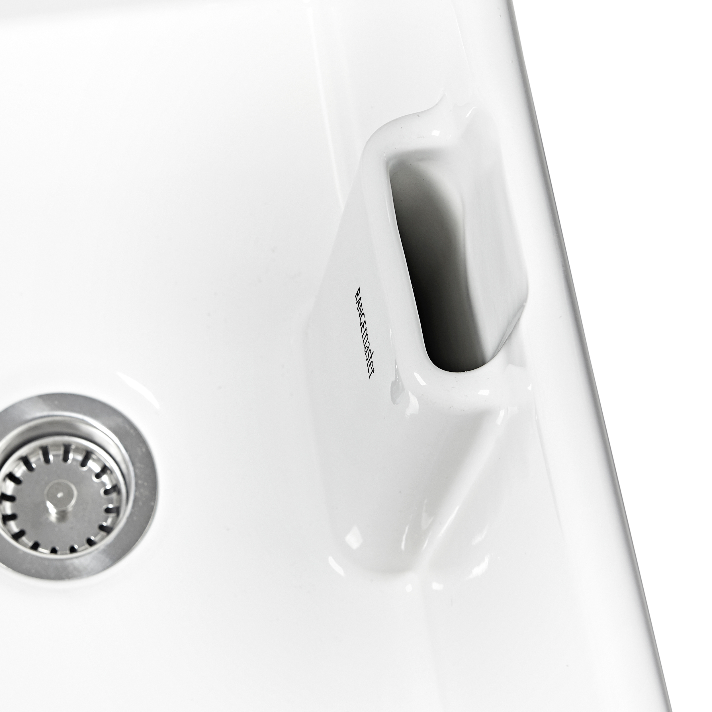 Rangemaster Farmhouse White Ceramic Belfast Sink & Waste Kit - 595 x 455mm