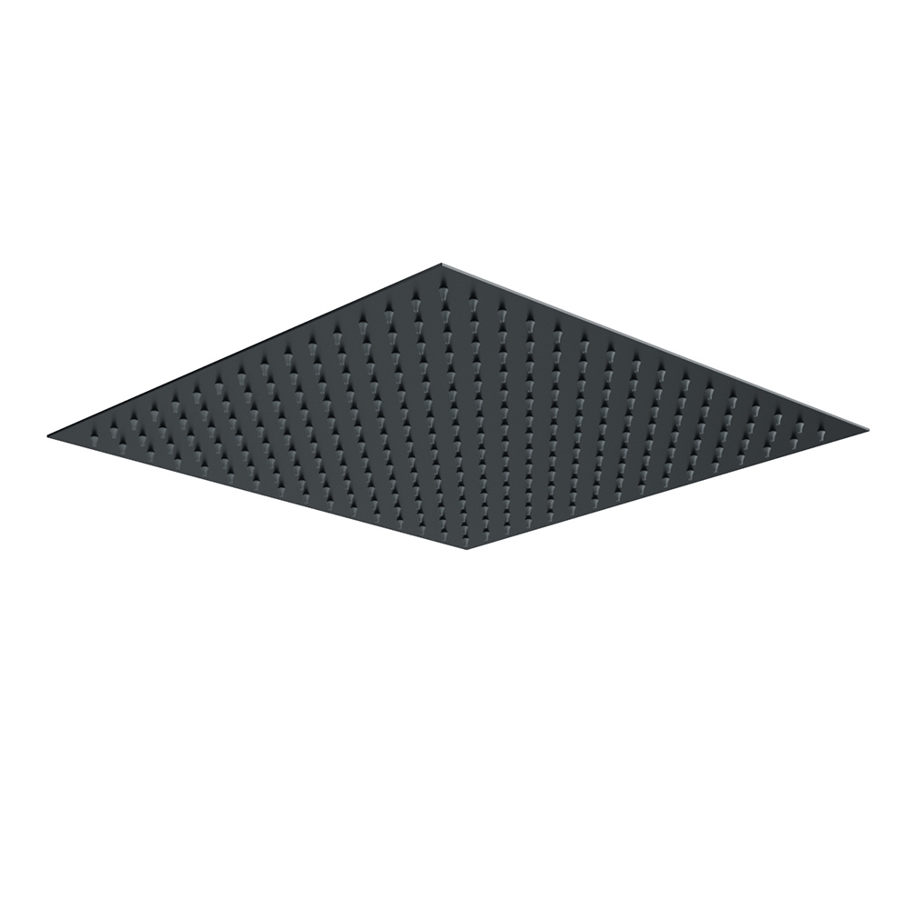 Harbour Status Matt Black Stainless Steel Square Shower Head - 300mm