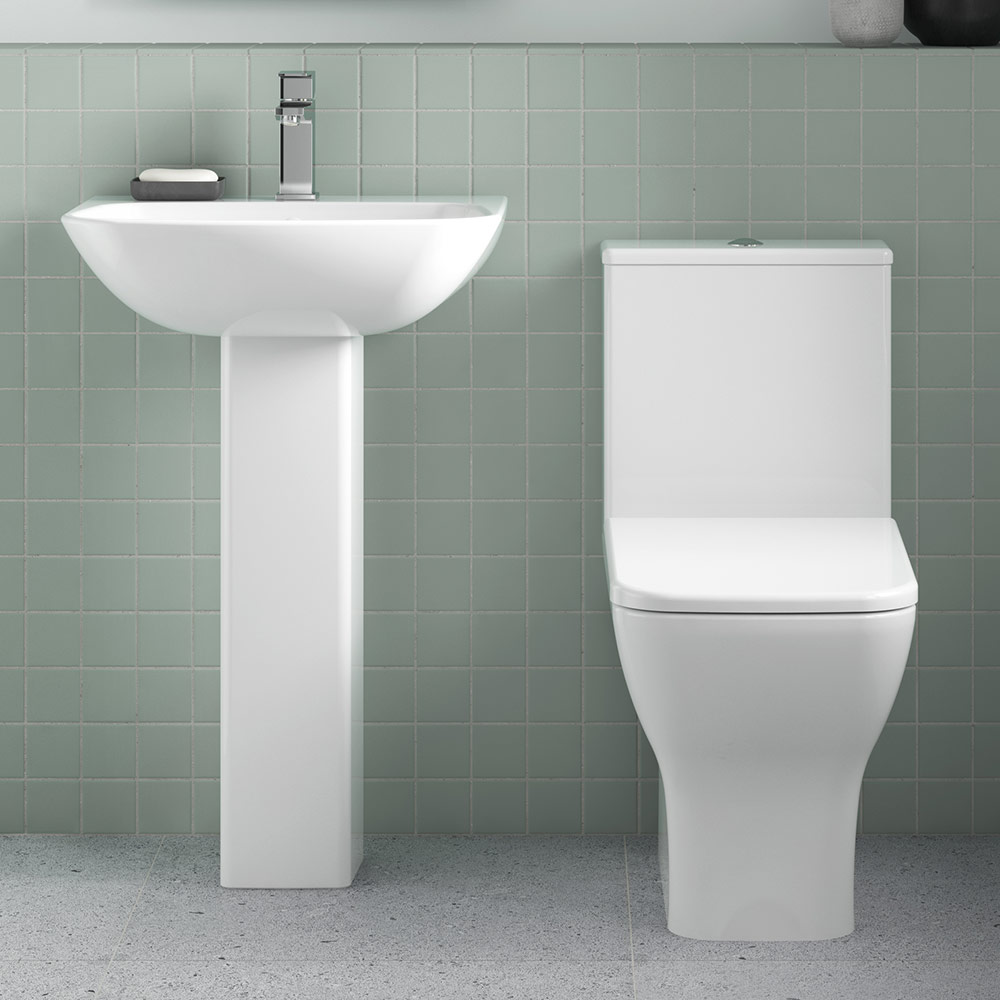 Harbour Alchemy Rimless Close Coupled Toilet & Slim Wrapover Soft Close Seat - 610mm Projection
