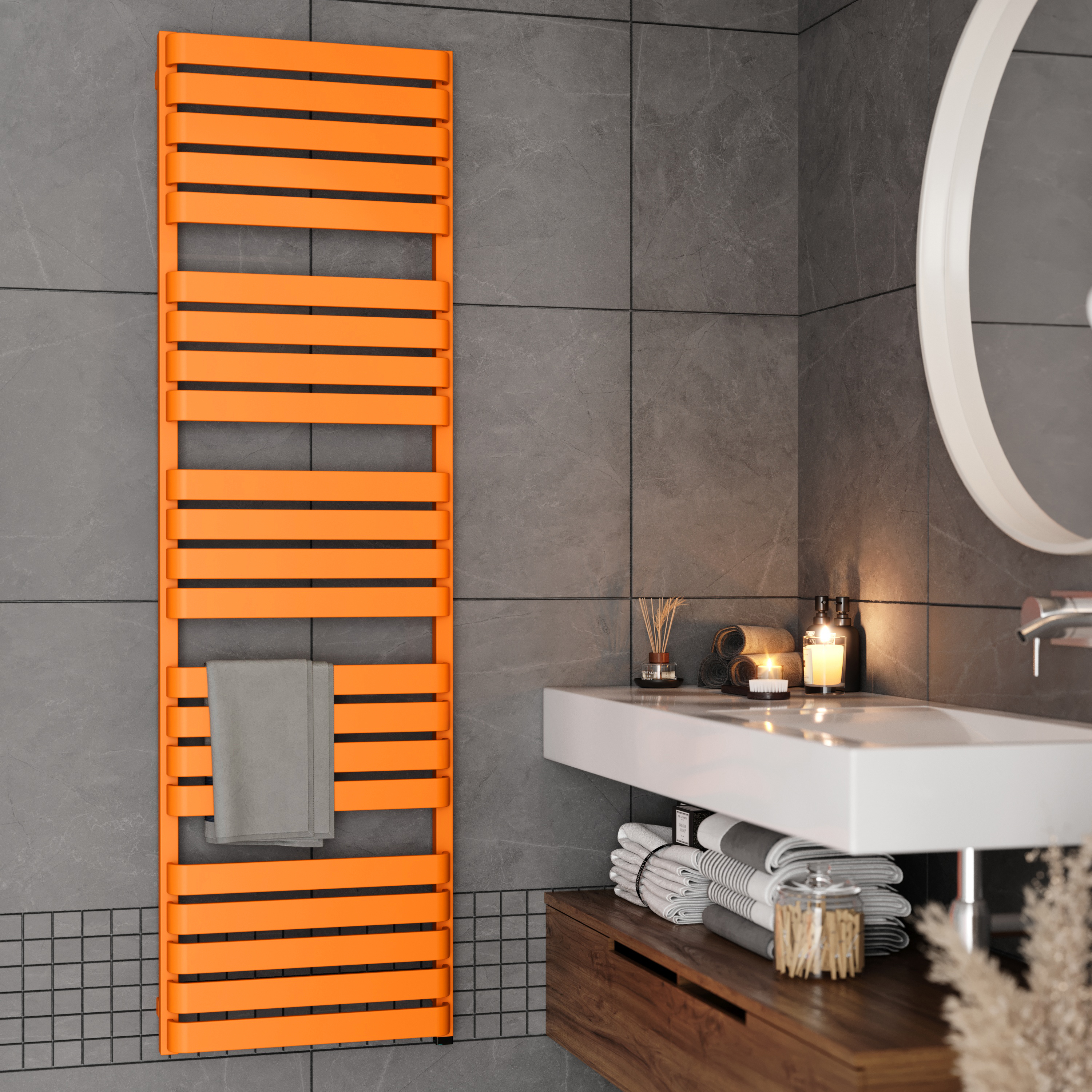 Terma Warp T One Electric Heated Towel Rail with Terma ONE Heating Element