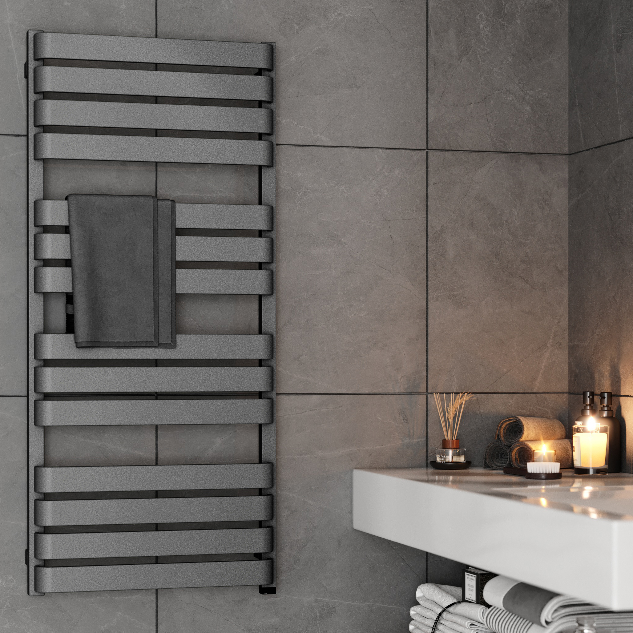 Terma Warp T One Electric Heated Towel Rail with Terma ONE Heating Element