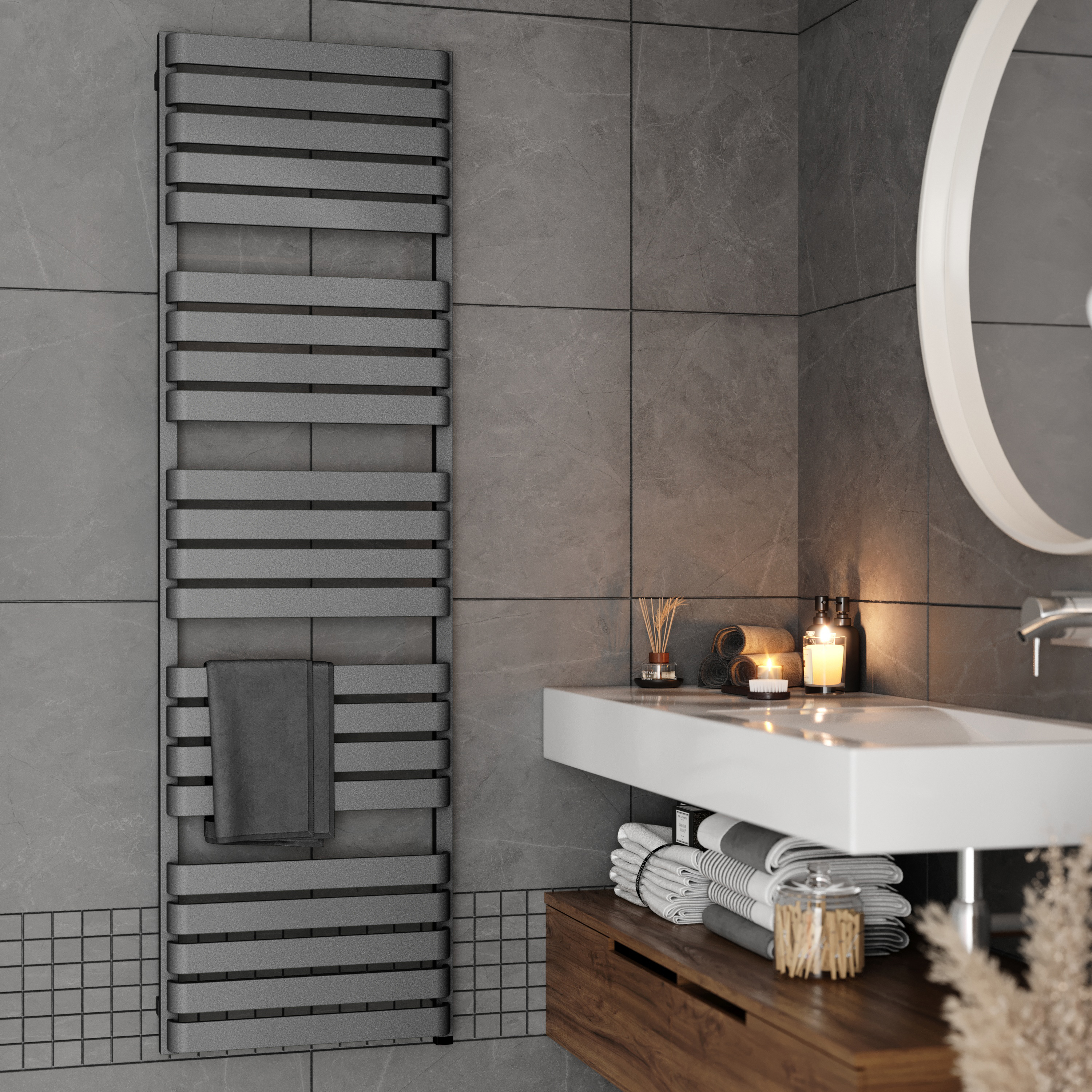 Terma Warp T One Electric Heated Towel Rail with Terma ONE Heating Element