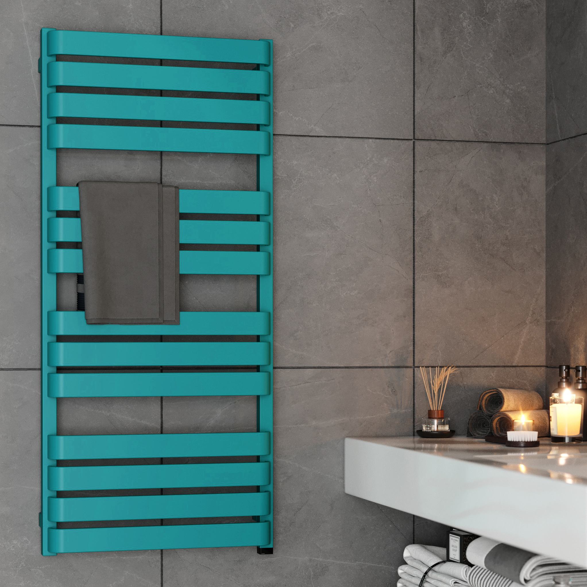 Terma Warp T One Electric Heated Towel Rail with Terma ONE Heating Element