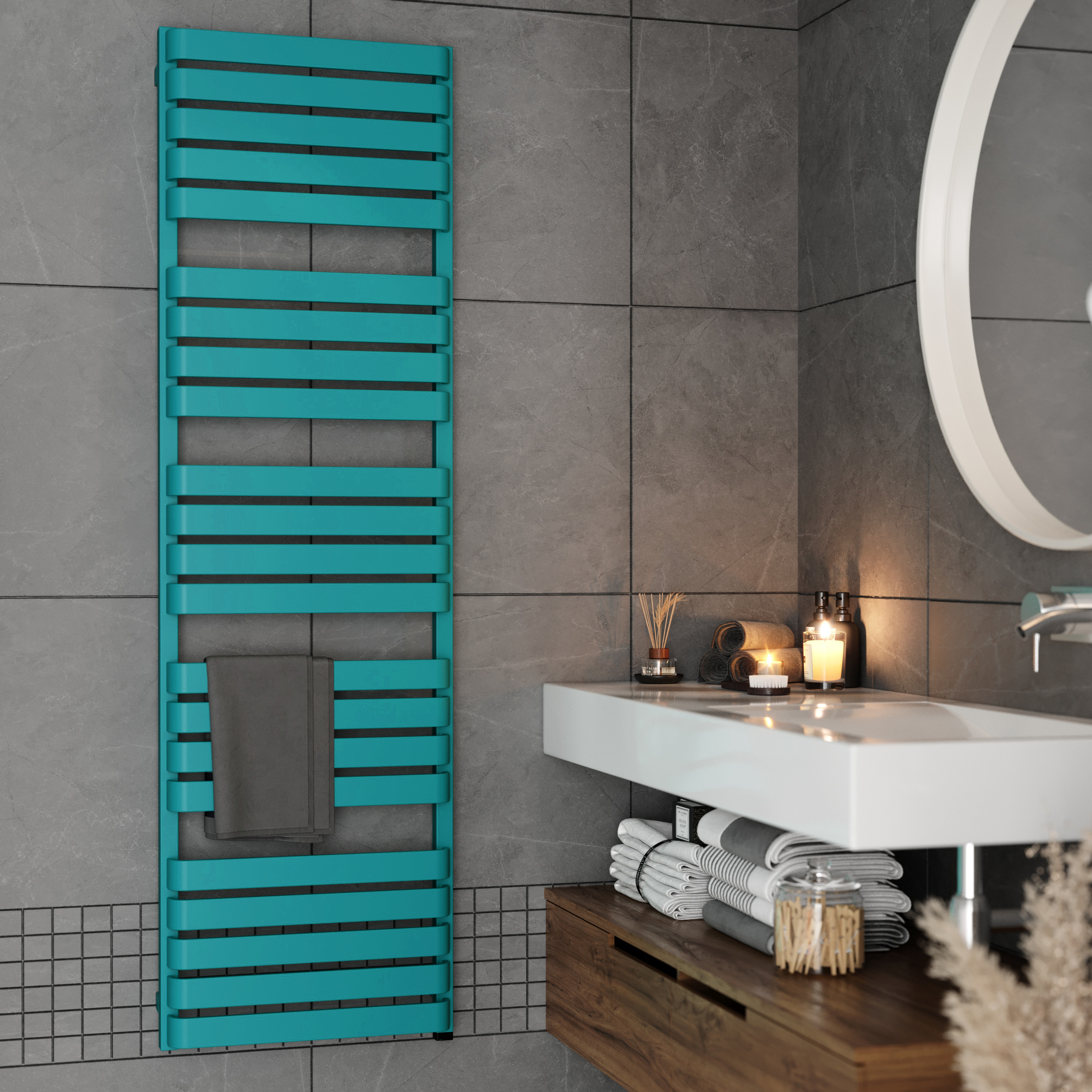 Terma Warp T One Electric Heated Towel Rail with Terma ONE Heating Element