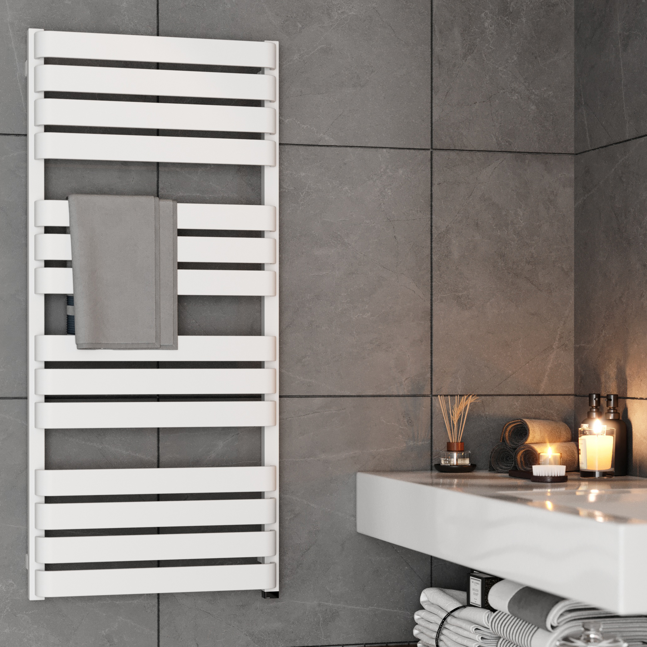 Terma Warp T One Electric Heated Towel Rail with Terma ONE Heating Element