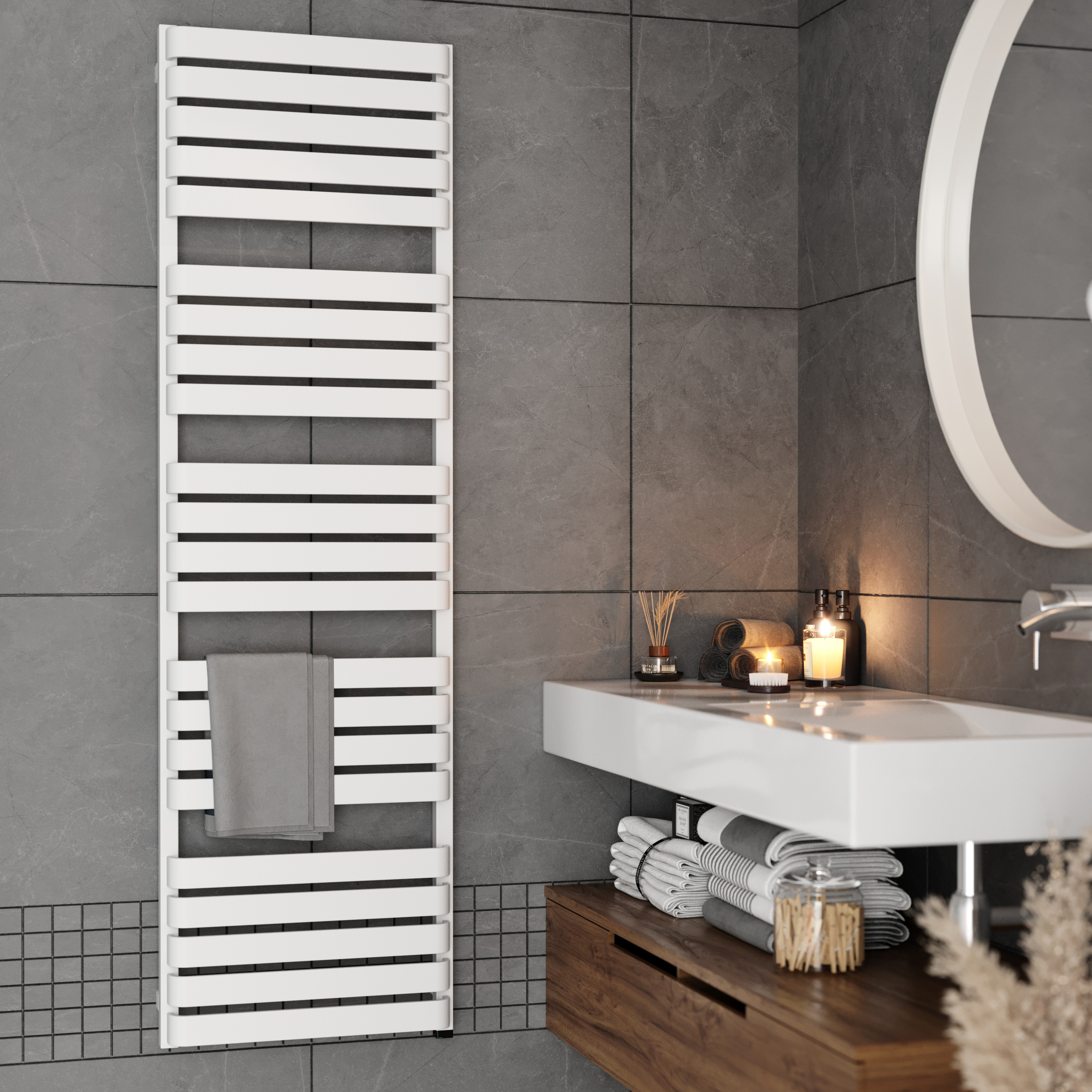 Terma Warp T One Electric Heated Towel Rail with Terma ONE Heating Element